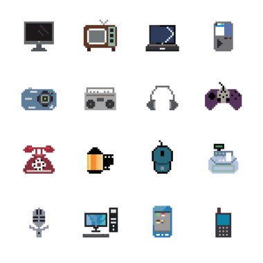 Digital Products Pixel Icons clipart