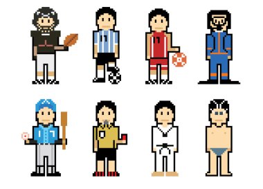 Pixel People Icons (Athlete) clipart