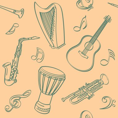 Musical Seamless Background clipart