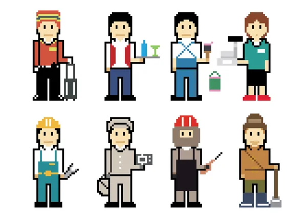 Pixel People Iconos (Profesionales ) — Archivo Imágenes Vectoriales