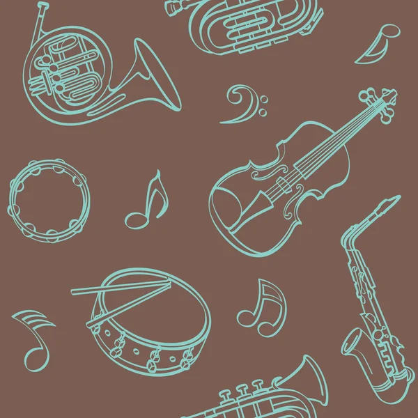 Fond musical sans couture — Image vectorielle