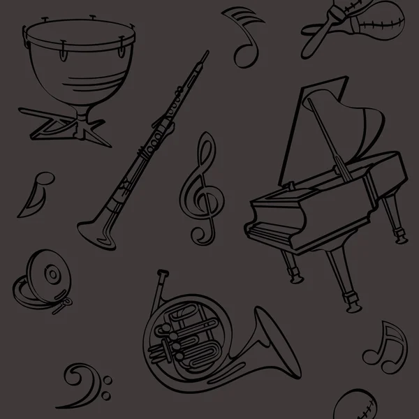 Fond musical sans couture — Image vectorielle