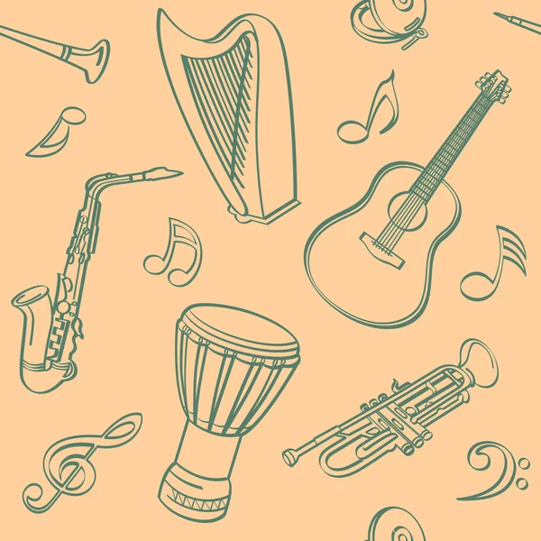 Musical Seamless Background — Stock Vector