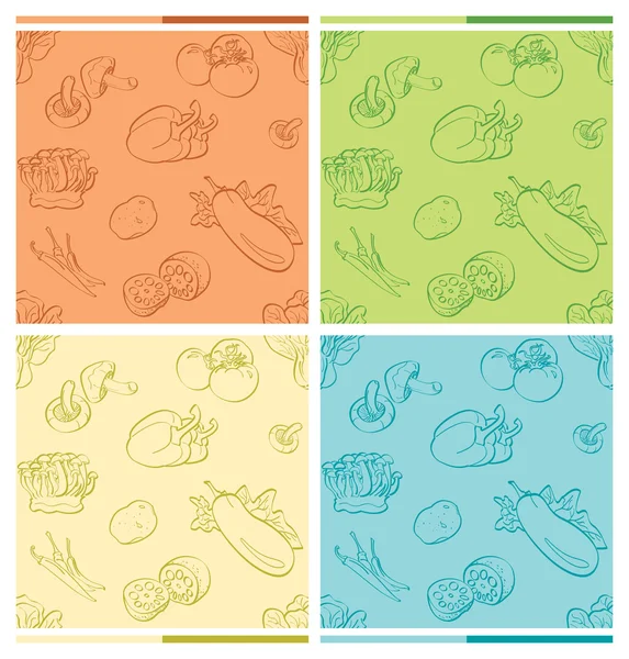 Vegetables Seamless Background — Stock Vector