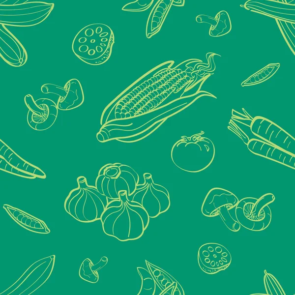 Vegetables Seamless Background — Stock Vector