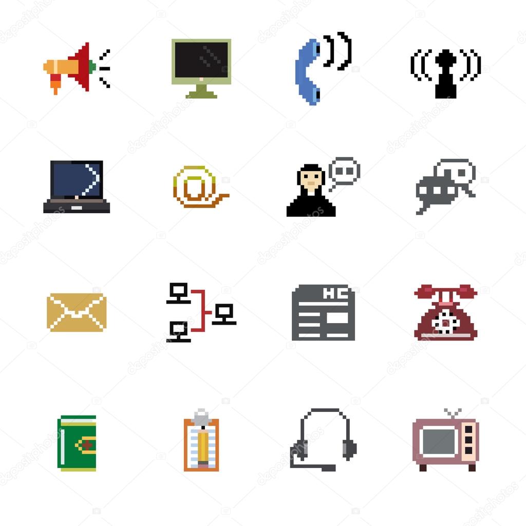 Communication Pixel Icons