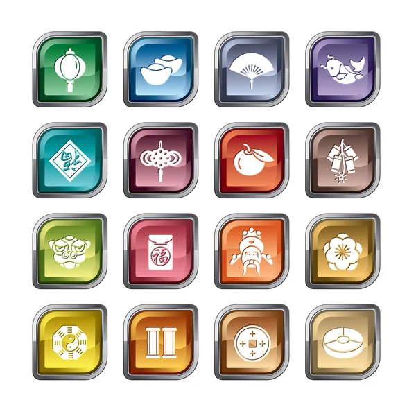 Chinese New Year Icons — Stock Vector