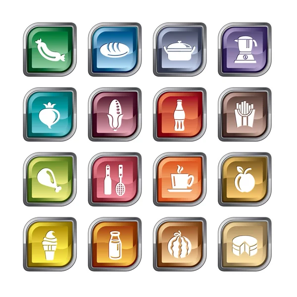 Iconos de alimentos y bebidas — Vector de stock