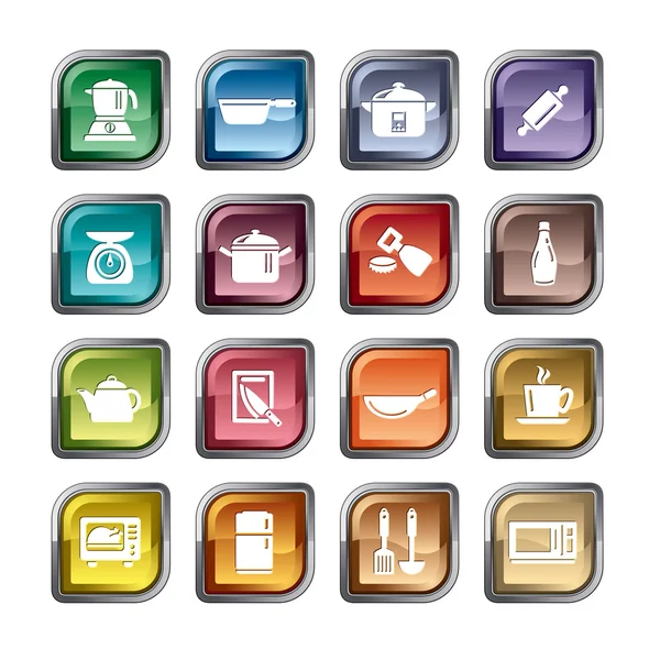 Kitchen Utensils and Appliances Icons — Stock Vector