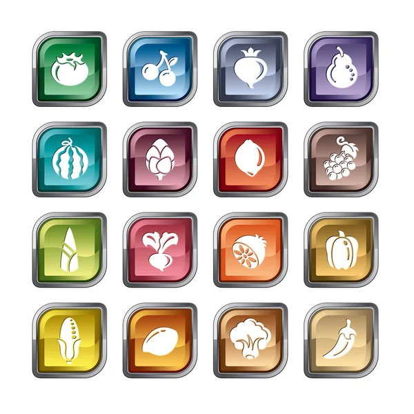 Fruit and Vegetables Icons — Stock Illustration Fruit and Vegetables Icons Stock Illustration