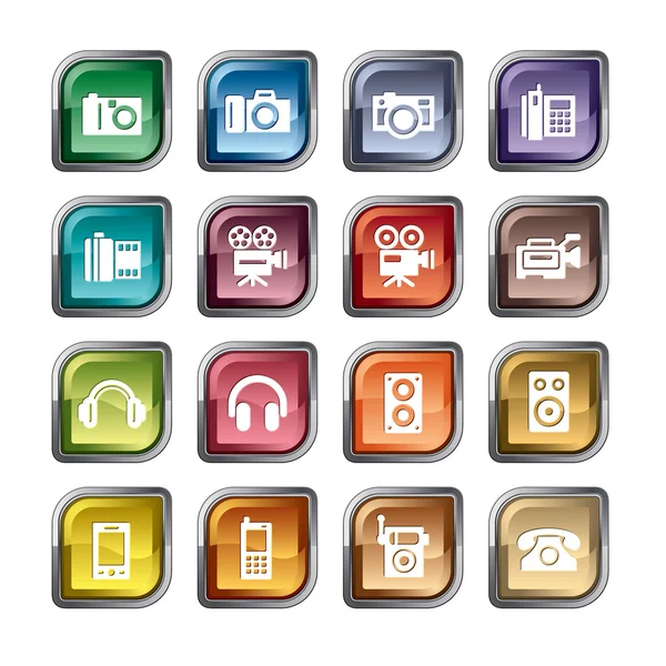 Photography and Sound Icons — Stock Vector