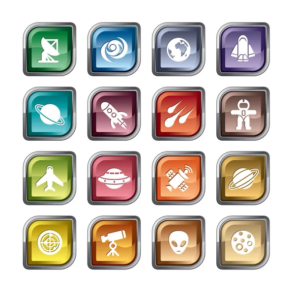 Space Element Icons — Stock Vector