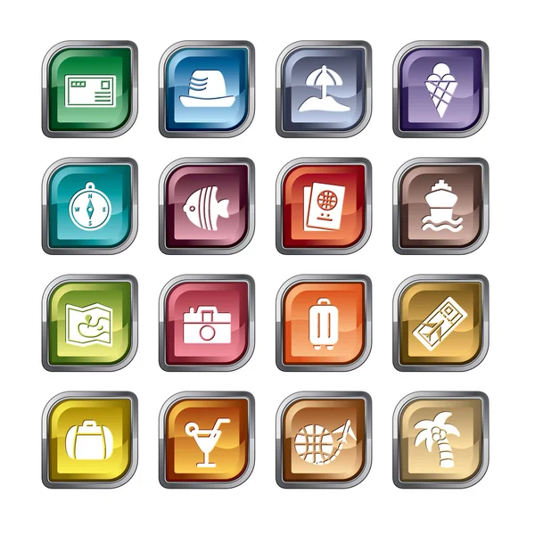 Travel and Vacation icons — Stock Vector