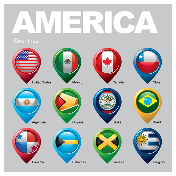 AMERICA Países - Parte DOS — Vector de stock