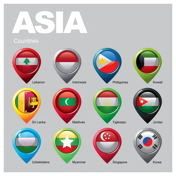 Países de ASIA - Segunda parte — Vector de stock