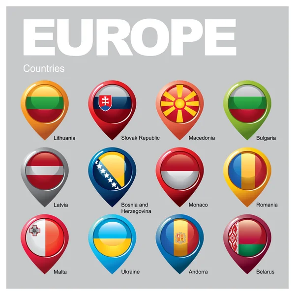 ประเทศ EUROPE ส่วนที่สอง — ภาพเวกเตอร์สต็อก