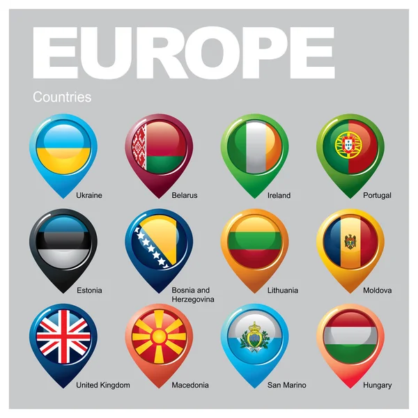 Paesi dell'EUROPA - Sesta parte — Vettoriale Stock