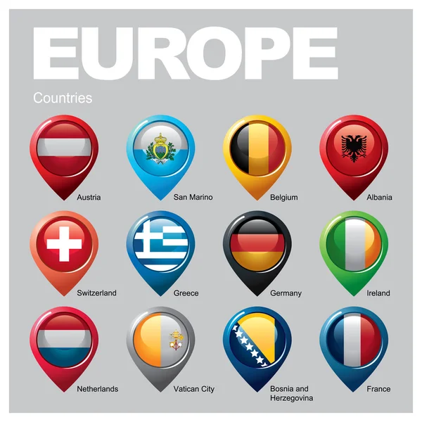 Európa országai - rész nyolc — Stock Vector
