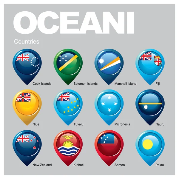 Oceani országok - második rész — Stock Vector