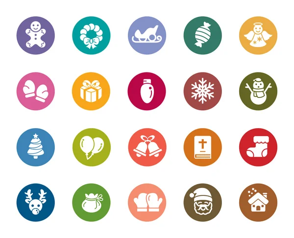 Christmas Element Color Icons — Stock Vector