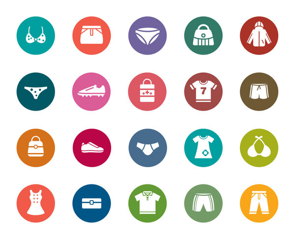 Clothing and Accessories Color Icons