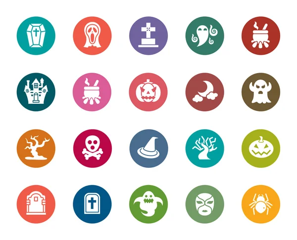 Iconos de color de Halloween — Vector de stock