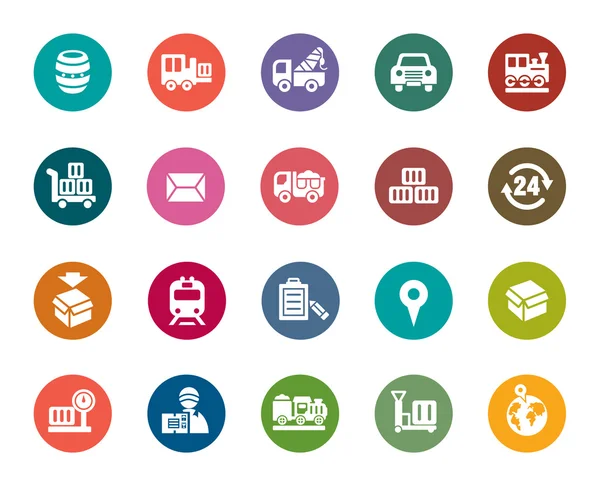 Logística y Transporte Iconos de Color — Vector de stock