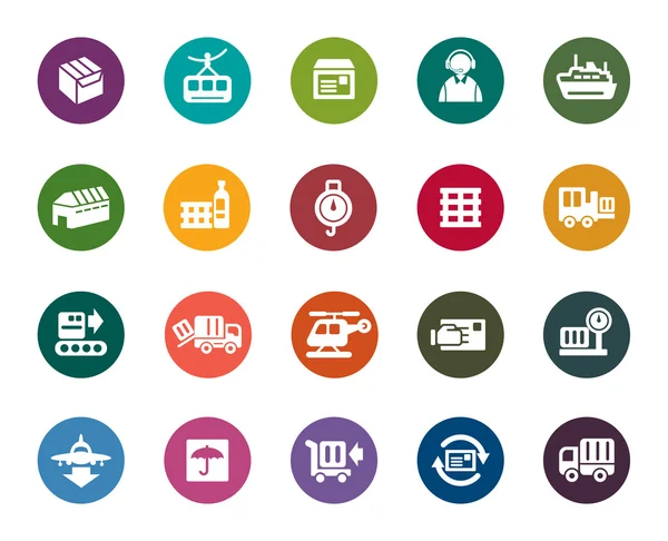Logistics and Transport Color Icons — Stock Vector