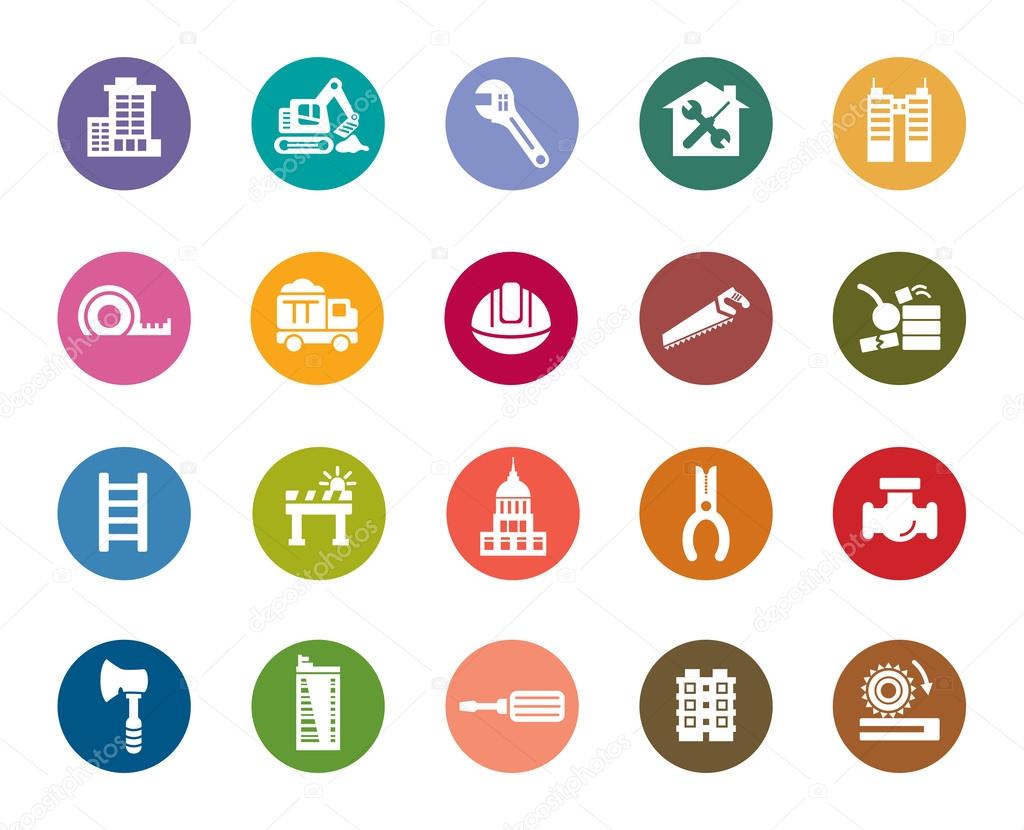 Buildings and Construction Color Icons