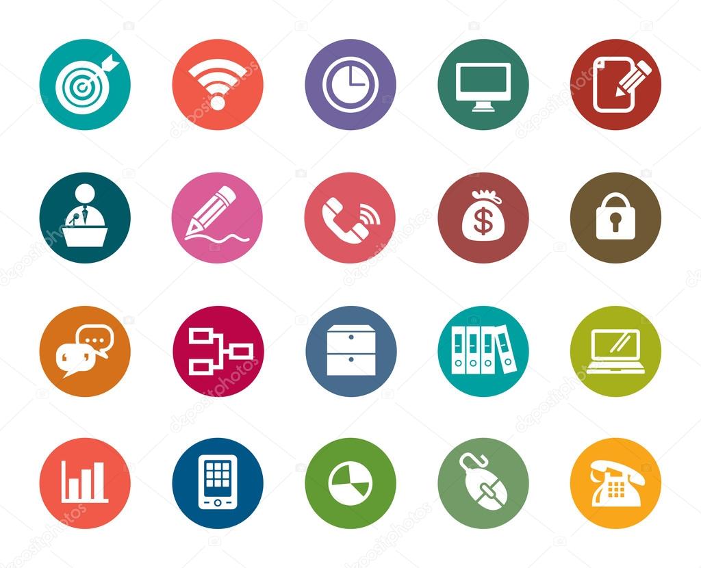 Business and Communication Color Icons
