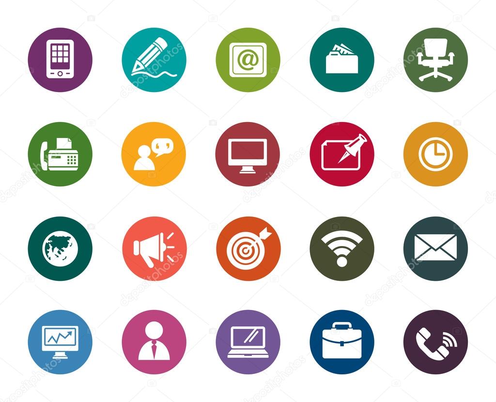 Business and Communication Color Icons
