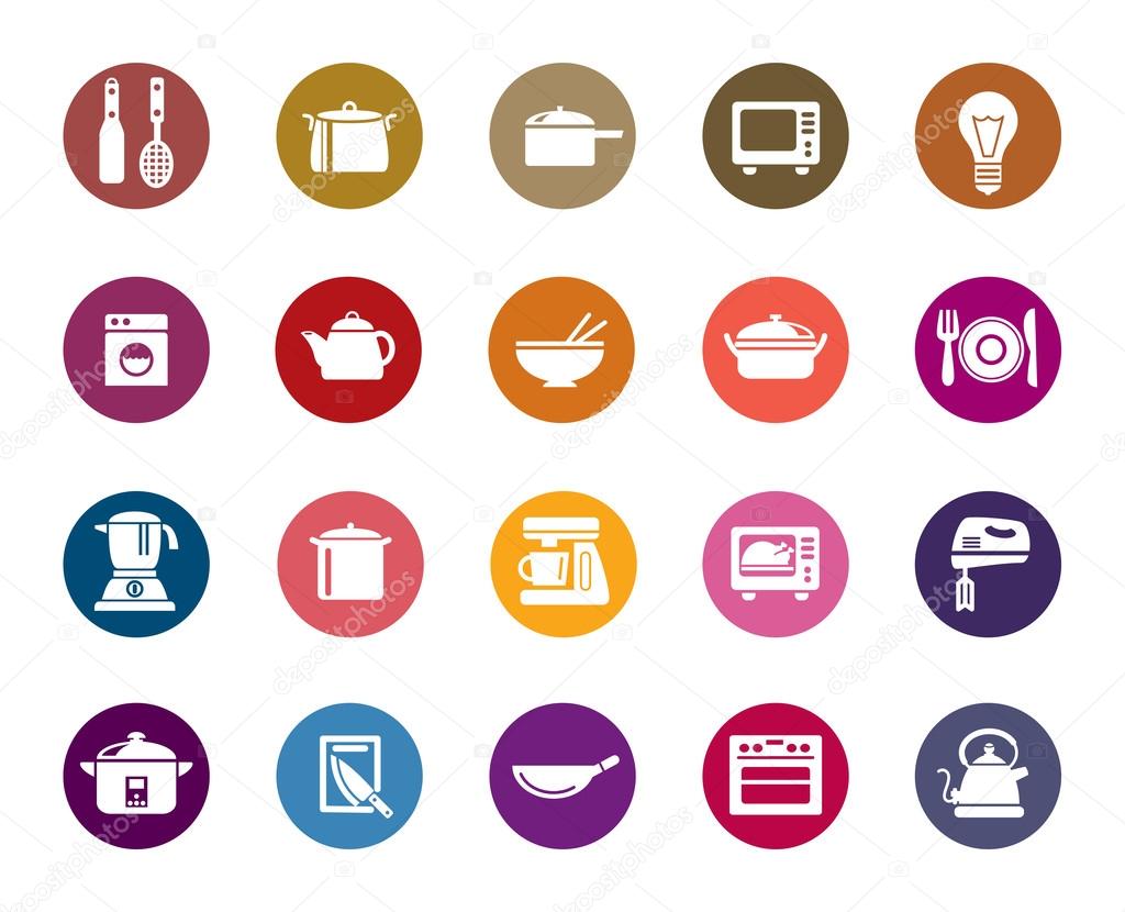 Kitchen Utensils Color Icons