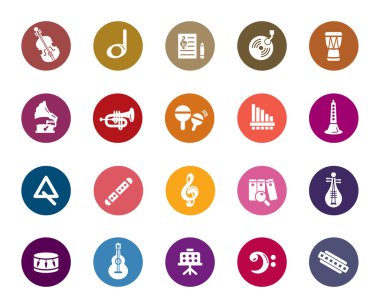 Music Color Icons clipart