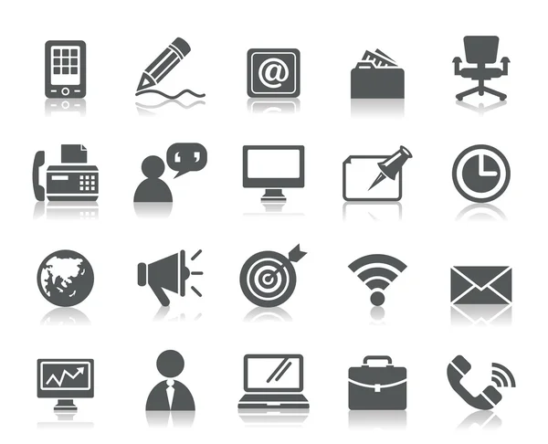Icônes d'affaires et de communication — Image vectorielle