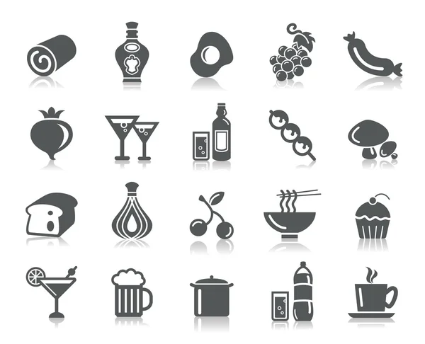 Eten en drinken pictogrammen — Stockvector