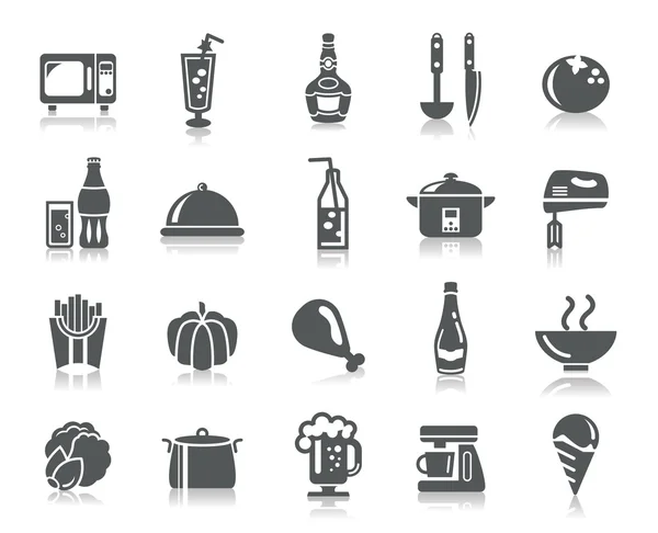 Iconos de alimentos y bebidas — Archivo Imágenes Vectoriales