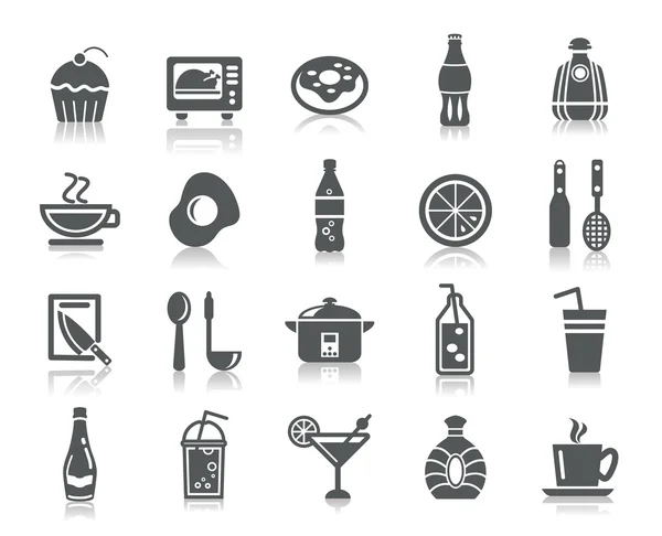 Ikonen für Essen und Trinken — Stockvektor