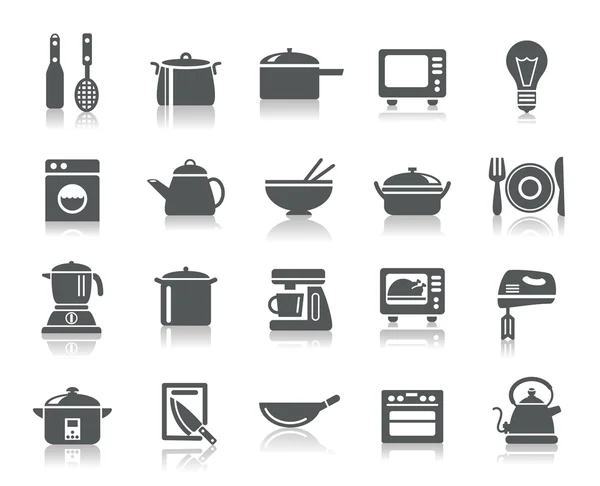 Utensilios de cocina iconos — Archivo Imágenes Vectoriales