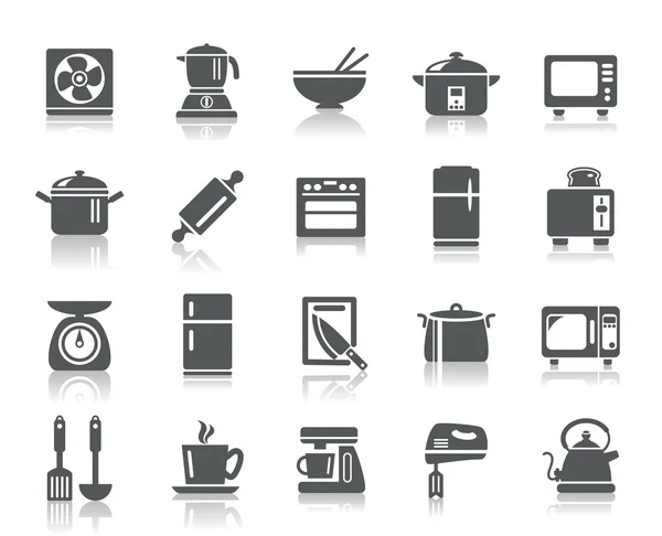 Utensilios de cocina iconos — Archivo Imágenes Vectoriales