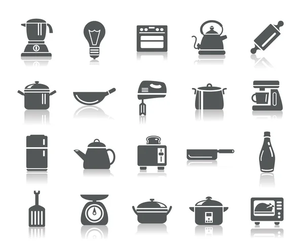 Utensilios de cocina iconos — Vector de stock