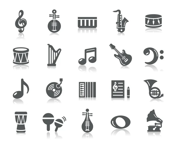 Iconos de música — Vector de stock