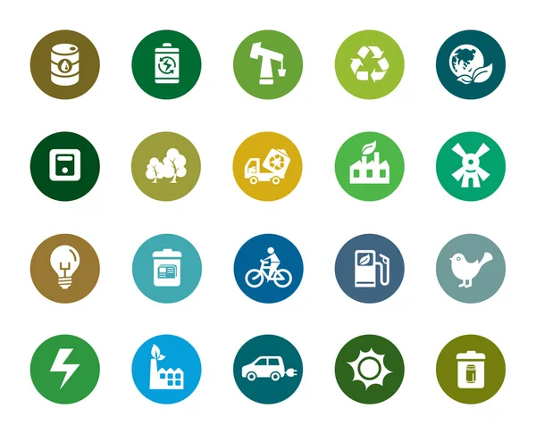 Environmental Protection Color Icons — Stock Vector
