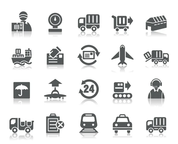 Logistiek en vervoer pictogrammen — Stockvector
