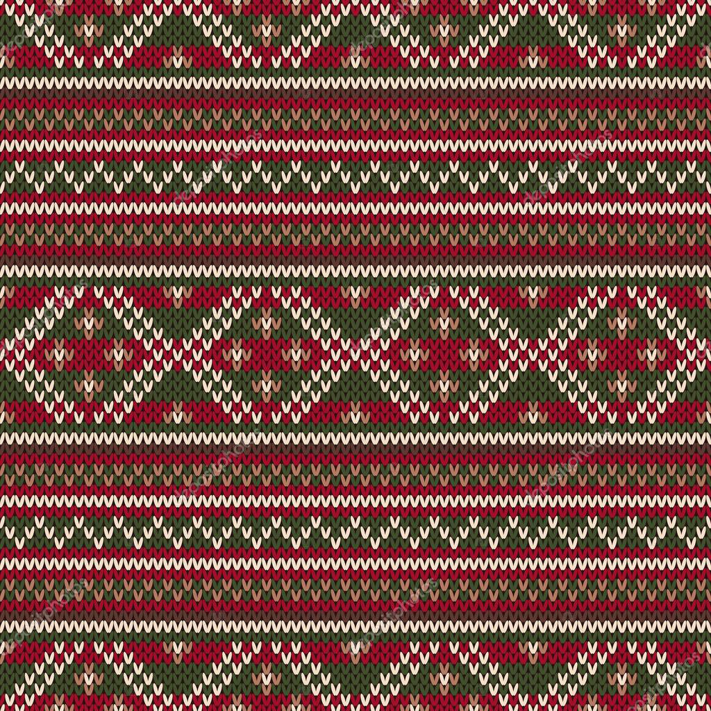 Traditional Fair Isle Style Seamless Knitted Pattern. Christmas and New ...