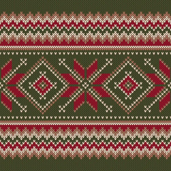 Traditional Fair Isle Style Seamless Knitted Pattern. Christmas and New