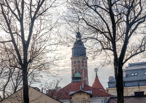 Polska Kraków Jesienny Krajobraz Kościół Katolicki — Zdjęcie stockowe