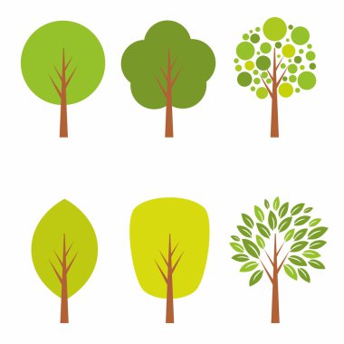 Ağaç simgeler ve resimler.