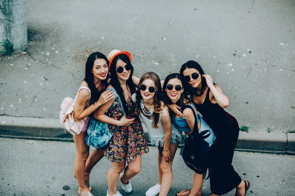 Five beautiful young girls — Stock Photo, Image