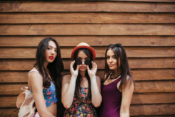 Three young beautiful girls — Stock Photo, Image