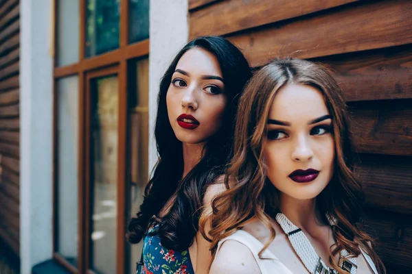 Duas meninas bonitas jovens — Fotografia de Stock